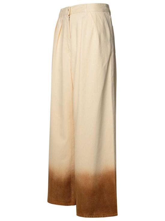  알라누이 데님 팬츠 브라이트 휴즈 와이드 레그 데님 진 오프 화이트 - ALANUI