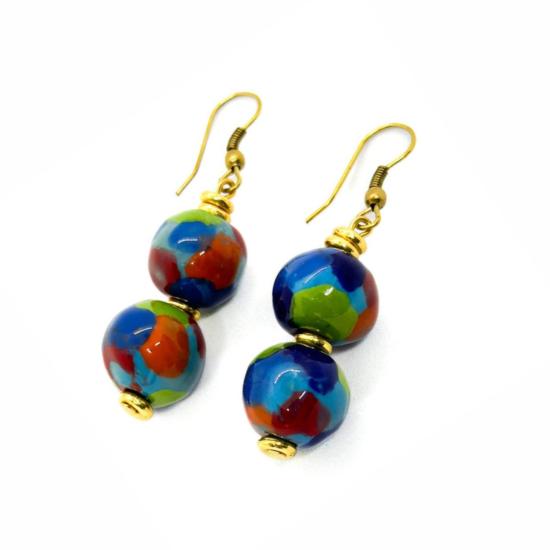  Kazuri 이어링 카주리 크레이지 앵무새 귀걸이