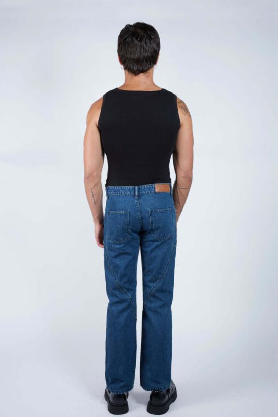  팡 뉴욕 데님 팬츠 팡 NYC 하프 크로스 스티치 진 데님 - FANG NYC