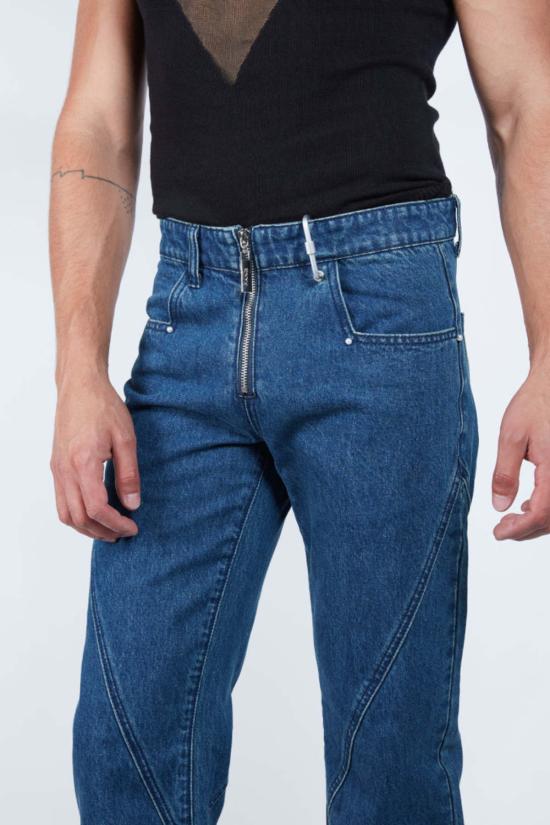  팡 뉴욕 데님 팬츠 팡 NYC 하프 크로스 스티치 진 데님 - FANG NYC