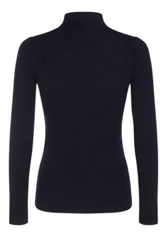  끌로에 블라우스 골지 니트 긴팔 상의 (블루) - CHLOE