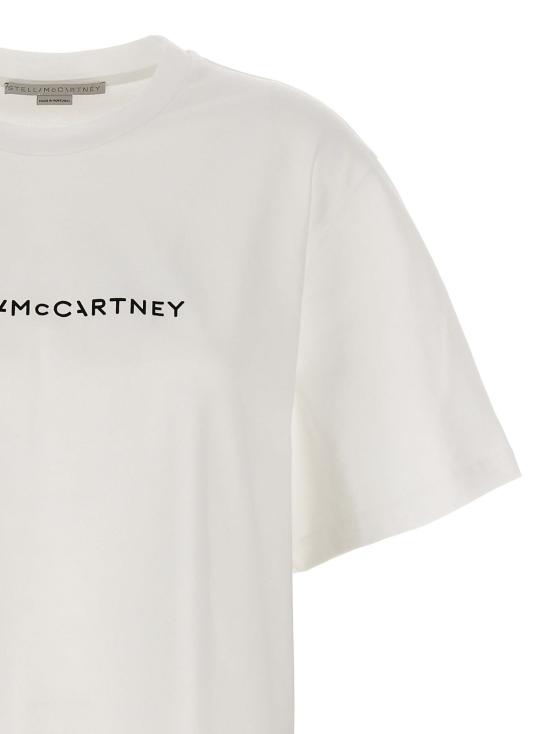  스텔라 맥카트니 반팔 티셔츠 스텔라 매카트니 아이코닉 스텔라 로고 티셔츠 퓨어 화이트 - STELLA MCCARTNEY