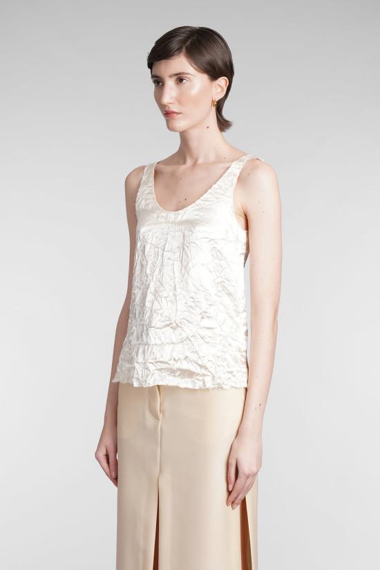  랑방 민소매 티셔츠 스플릿 탱크탑 초크 - LANVIN