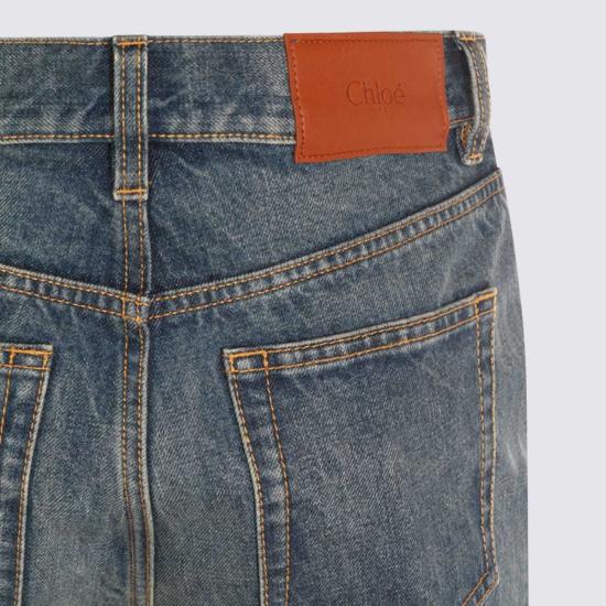  끌로에 데님 팬츠 블루 코튼 진 (페이디드 인디고) - CHLOE