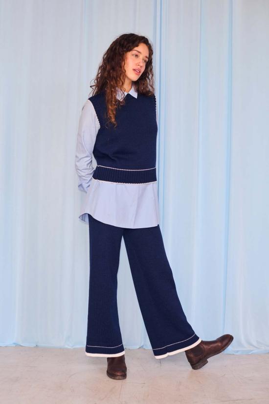  지지 니트웨어 스트레이트 팬츠 라라 니트 팬츠 - GIGI KNITWEAR