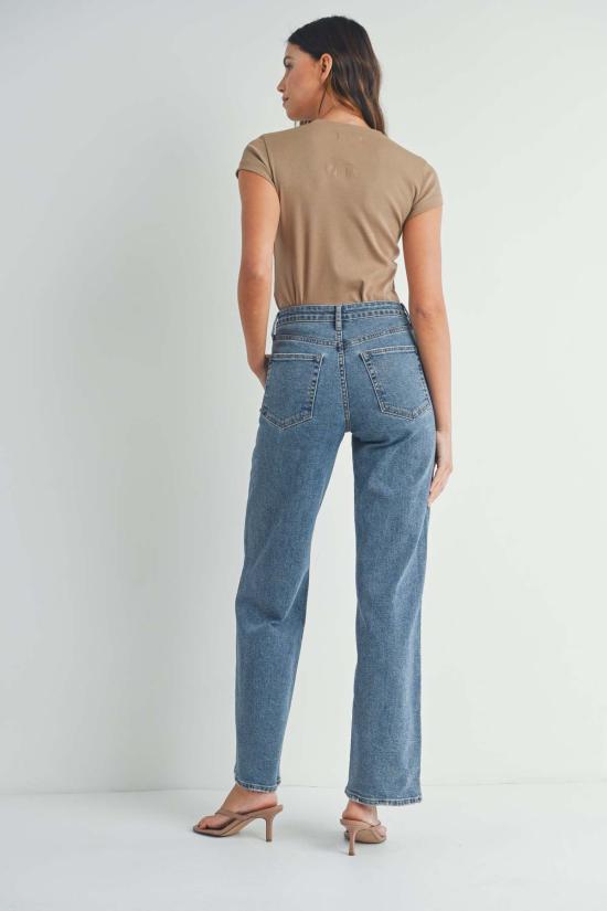  Just Black Denim 스트레이트 팬츠 저스트 블랙 데님, 완벽한 와이드 레그 미디엄 데님 - OTHER BRANDS