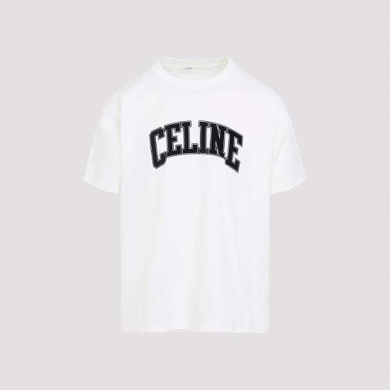  셀린느 탑 루즈핏 티셔츠 오프화이트/블랙 - CELINE