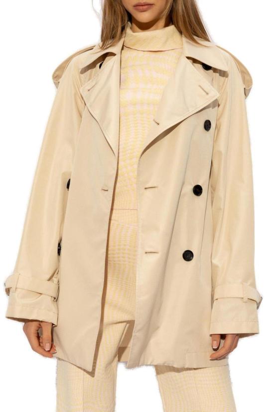  버버리 수트 자켓 더블 브레스트 벨티드 블레이저 화이트 - BURBERRY