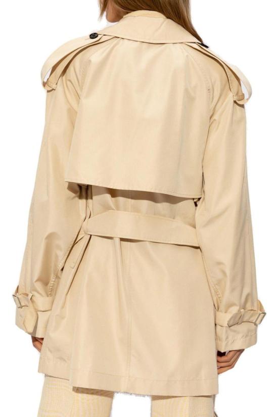  버버리 수트 자켓 더블 브레스트 벨티드 블레이저 화이트 - BURBERRY