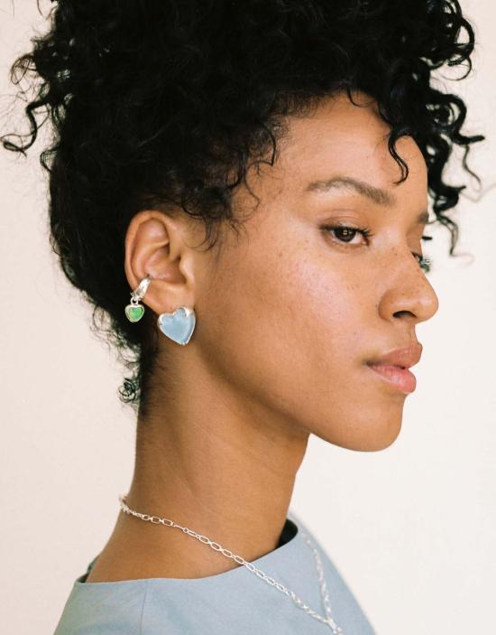  Cled 이어링 클레드 하트 드롭 이어 커프 골드/실버 - OTHER BRANDS