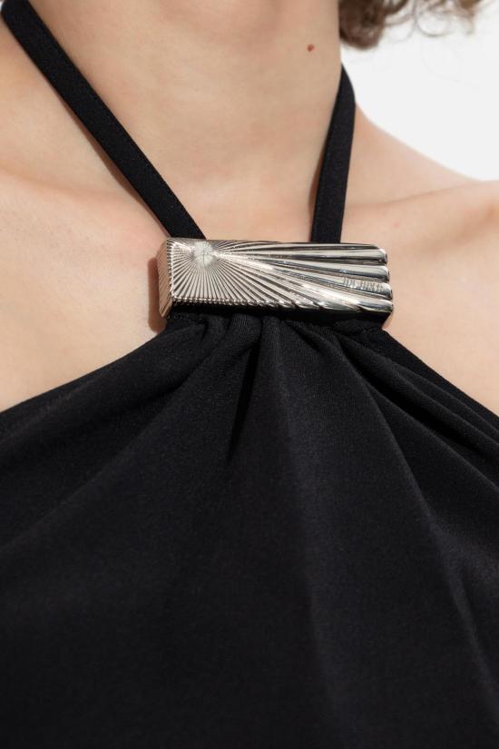  디 아티코 롱 원피스 아티코 드레스 (아플리케 장식, 블랙) - THE ATTICO