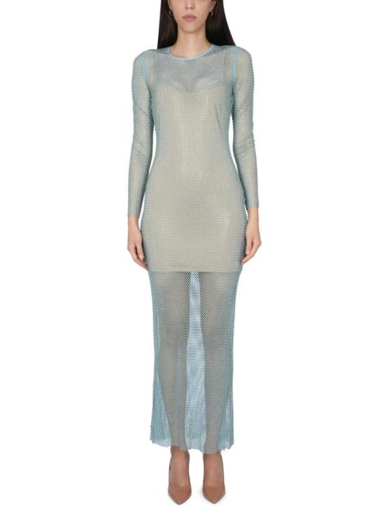  셀프 포트레이트 롱 원피스 롱 드레스 그린