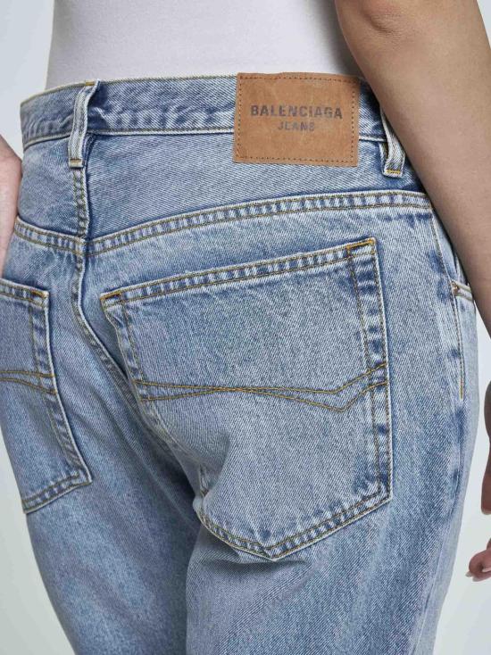  발렌시아가 데님 팬츠 로우 스트레이트 팬츠 진 아이스 블루 - BALENCIAGA