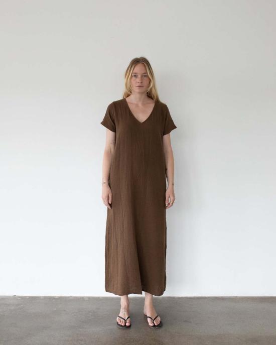  어니스트 코튼 롱 원피스 롱 그윈 드레스