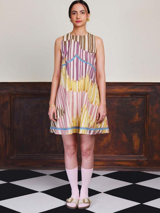  이키비 숏 원피스 21절 미니 코튼 드레스 멀티 컬러