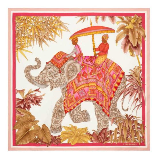  살바토레 페라가모 머플러/스카프 페라가모 프린트 실크 스카프 멀티컬러