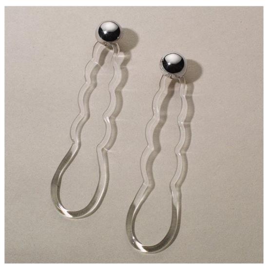  제인 다렌스부르그 이어링 제인 다렌스부르 누아쥬 스털링 실버 및 투명 유리 귀걸이 - JANE DARENSBOURG