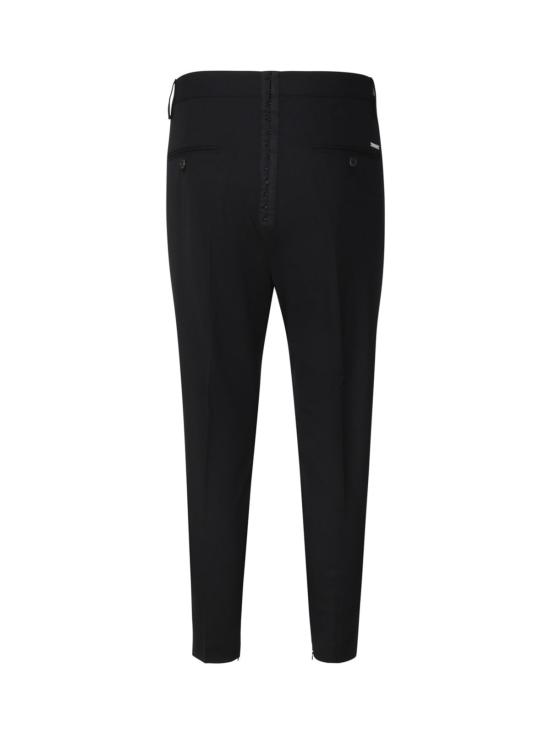  디스퀘어드2 스트레이트 팬츠 Dsquared2 스트레치 울 블렌드 팬츠 블랙 - DSQUARED2