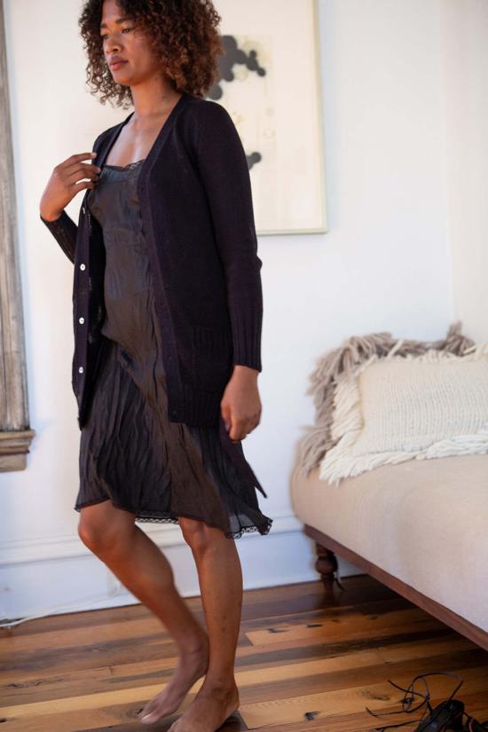  Erica Tanov 가디건 에리카 타노프 피마 코튼 벨티드  블랙 - OTHER BRANDS