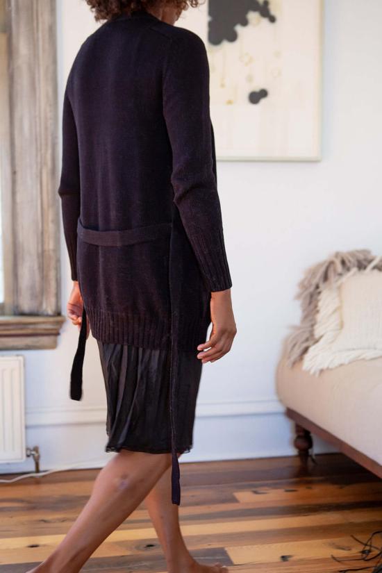  Erica Tanov 가디건 에리카 타노프 피마 코튼 벨티드  블랙 - OTHER BRANDS