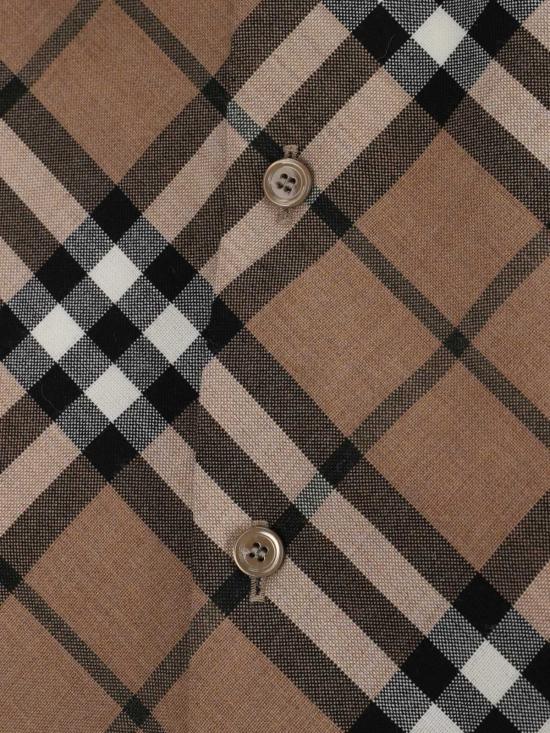 버버리 긴팔 셔츠 베이지 체크 코튼  린데닙체크 - BURBERRY