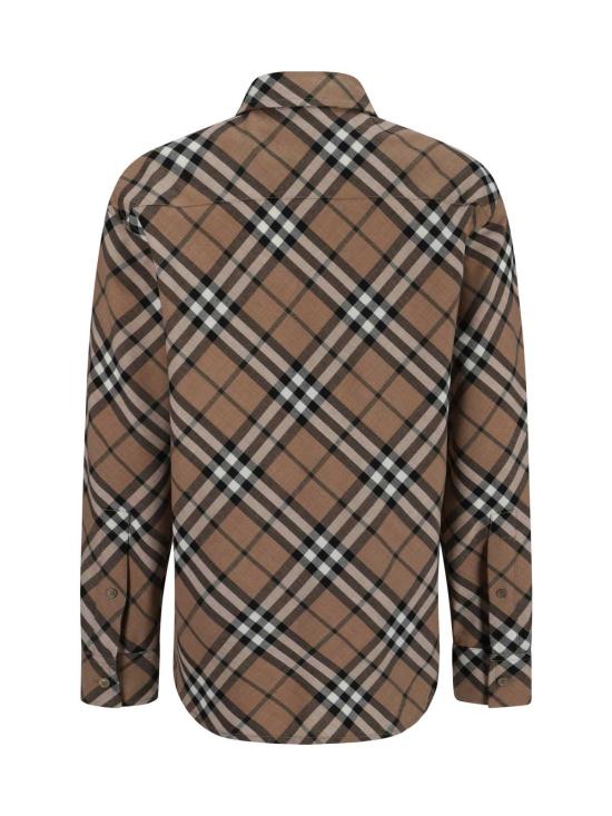  버버리 긴팔 셔츠 베이지 체크 코튼  린데닙체크 - BURBERRY