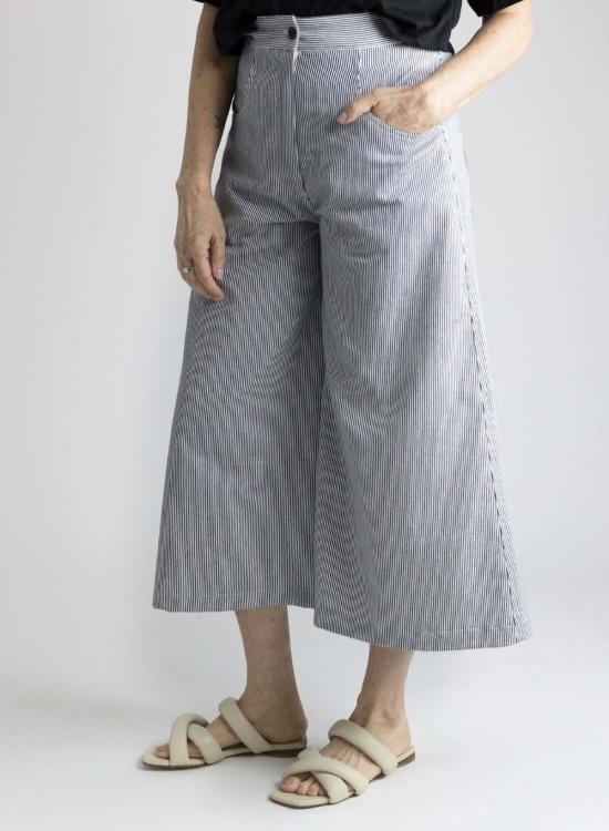  Meg 크롭 팬츠 Studio Culotte 철도 스트라이프 - OTHER BRANDS