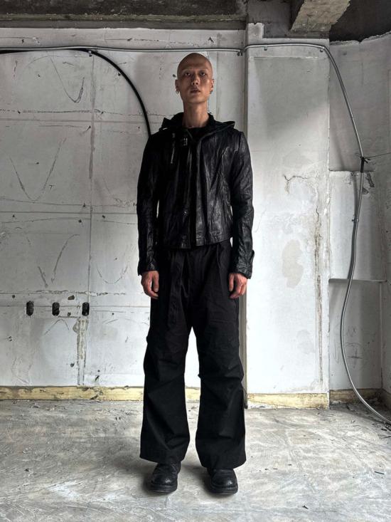  SAN263-1 자켓 San263 1 싱글 패널 후드 가죽 재킷 블랙 - OTHER BRANDS