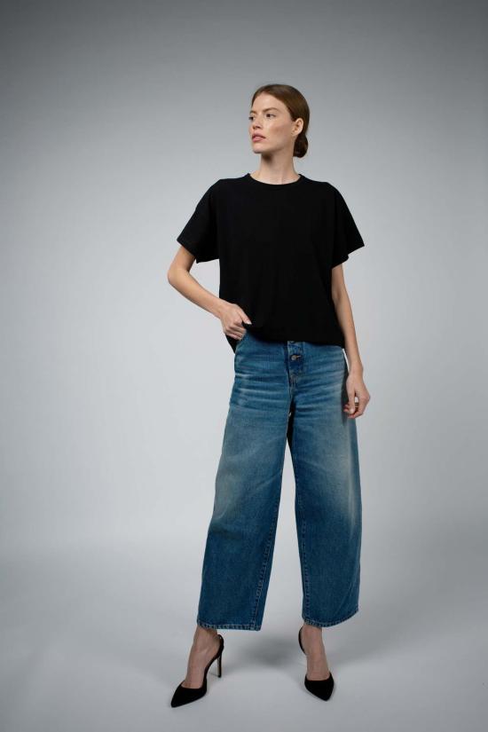  Santicler 반팔 티셔츠 산티클러 베빈 오가닉 코튼 보이프렌드 티셔츠 블랙