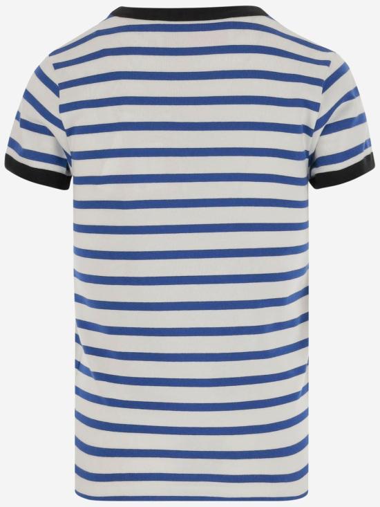  발렌티노 가라바니 반팔 티셔츠 Valentino 코튼 티셔츠 Avorio/Blu - VALENTINO GARAVANI