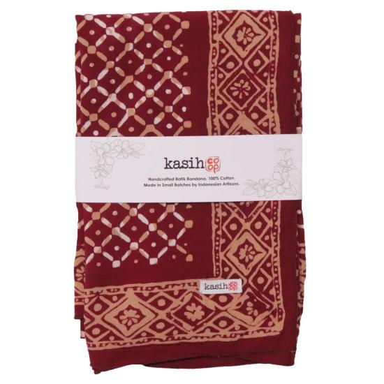  Kasih Coop 머플러/스카프 크림슨 크로스 라지 핸드 염색 바틱 반다나 - OTHER BRANDS