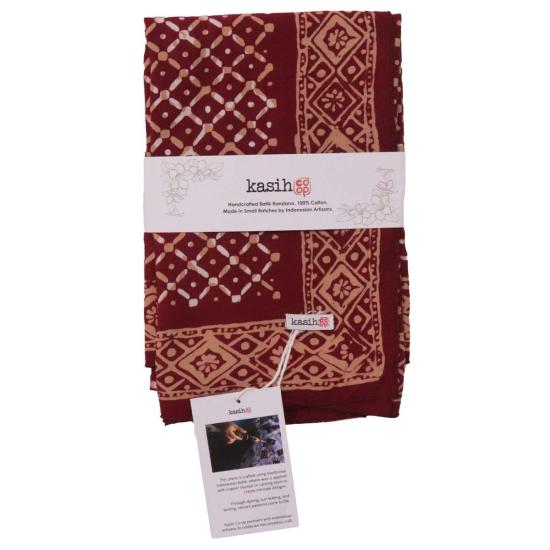  Kasih Coop 머플러/스카프 크림슨 크로스 라지 핸드 염색 바틱 반다나 - OTHER BRANDS