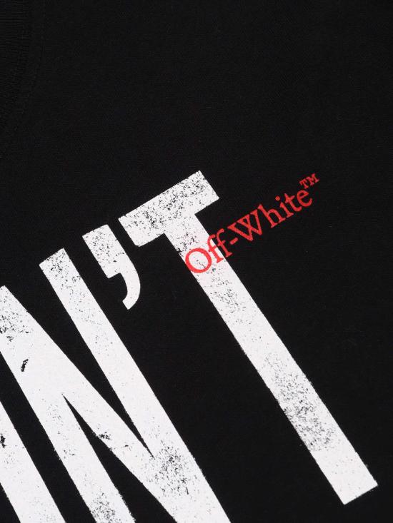  [키즈] 오프화이트 탑 아동용 명언 티셔츠 블랙 - OFF WHITE