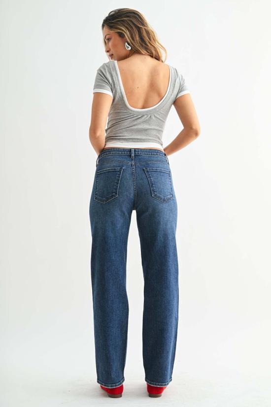  저스트 블랙 데님 데님 팬츠 스트레치 스트레이트 진 - JUST BLACK DENIM