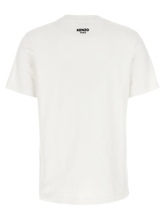  겐조 반팔 티셔츠 로고 핀 티셔츠 오프화이트 - KENZO