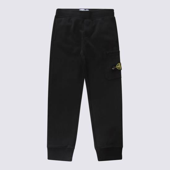  [키즈] 스톤 아일랜드 트레이닝/조거 팬츠 키즈 코튼  블랙