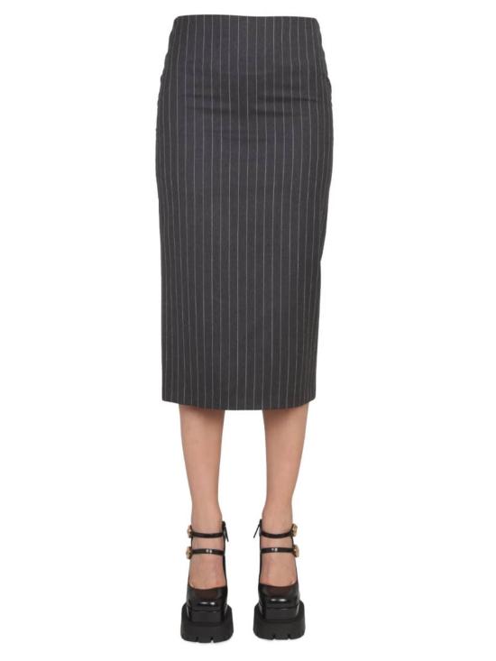  베르사체 미디 스커트 펜슬 스커트 그레이
