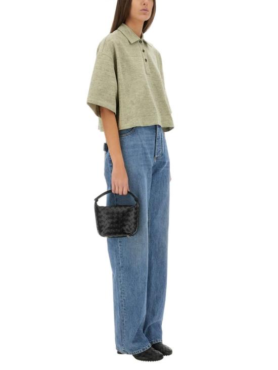  보테가베네타 폴로 티셔츠 보테가 베네타 코튼 피케 폴로 셔츠 베이지 - BOTTEGA VENETA