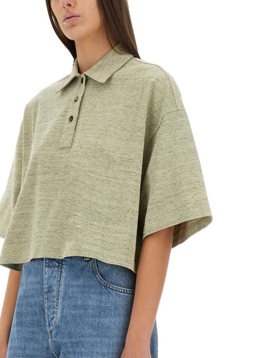  보테가베네타 폴로 티셔츠 보테가 베네타 코튼 피케 폴로 셔츠 베이지 - BOTTEGA VENETA