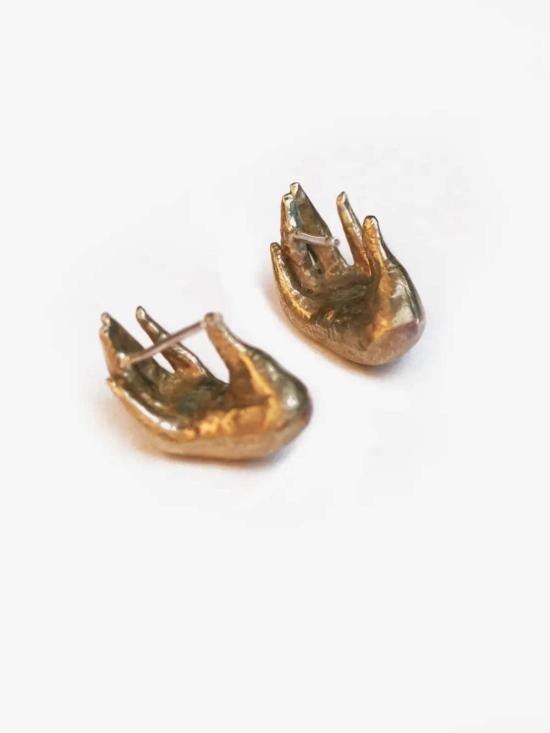  워터샌드스톤 이어링 크래들 스터드 브라스 - WATERSANDSTONE