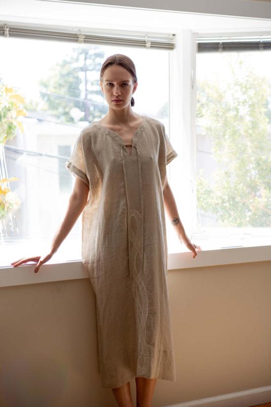  에리카 타노브 롱 원피스 Erica Tanov Girard 자수 카프탄, 뱀 소재