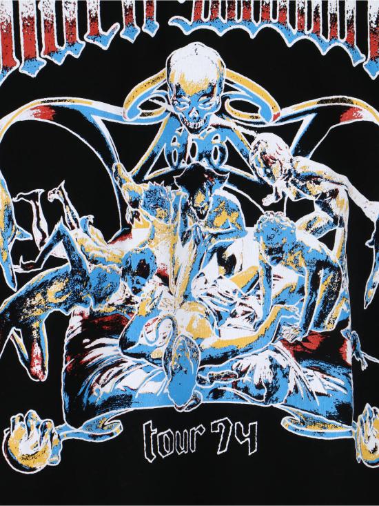  와타나베 준야 반팔 티셔츠 반팔 크루넥 그래픽 티셔츠 블랙 - JUNYA WATANABE