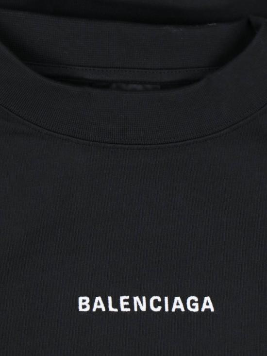  발렌시아가 민소매 티셔츠 로고 크롭 티셔츠 블랙 - BALENCIAGA