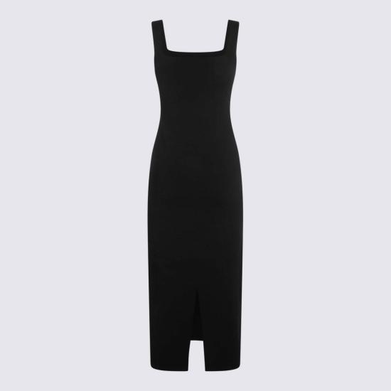  케이트 미디 원피스 Khaite 비스코스 미디 드레스 블랙 - KHAITE