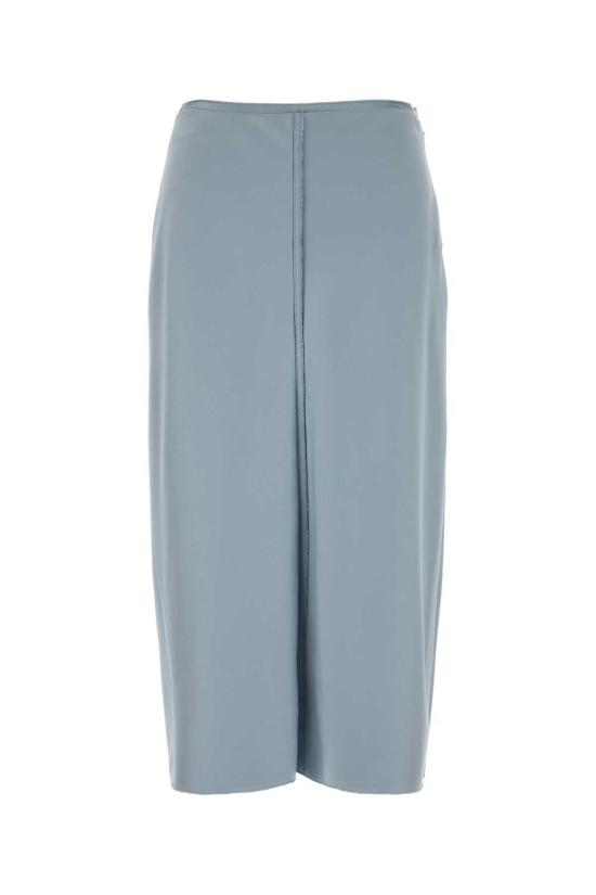  아미 롱 스커트 알렉상드르 마티우시 파스텔 라이트 블루 스트레치 새틴  시엘