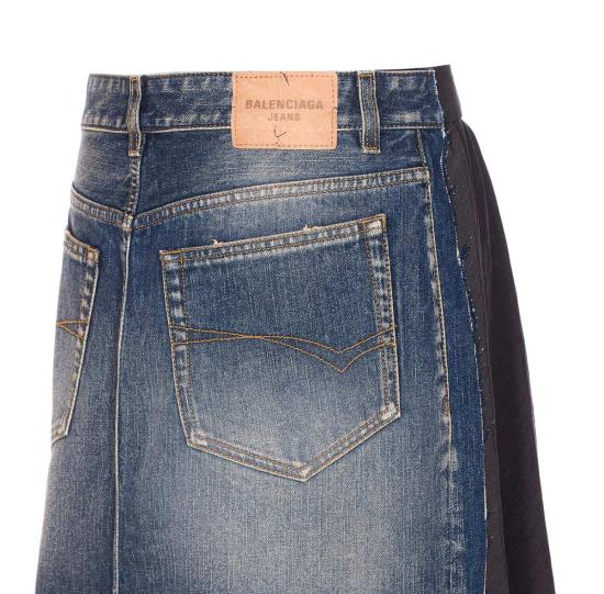  발렌시아가 롱 스커트 하이브리드 플리츠  블랙 - BALENCIAGA