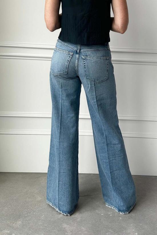  아모 데님 데님 팬츠 페이스 미드라이즈 플레어 진 - AMO DENIM