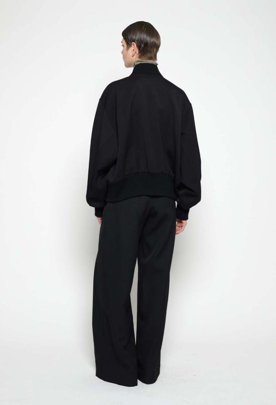  JULIA JENTZSCH 봄버 자켓 Julia Jentzsch 프랭클린 울 트리코틴 보머 재킷 블랙 - OTHER BRANDS