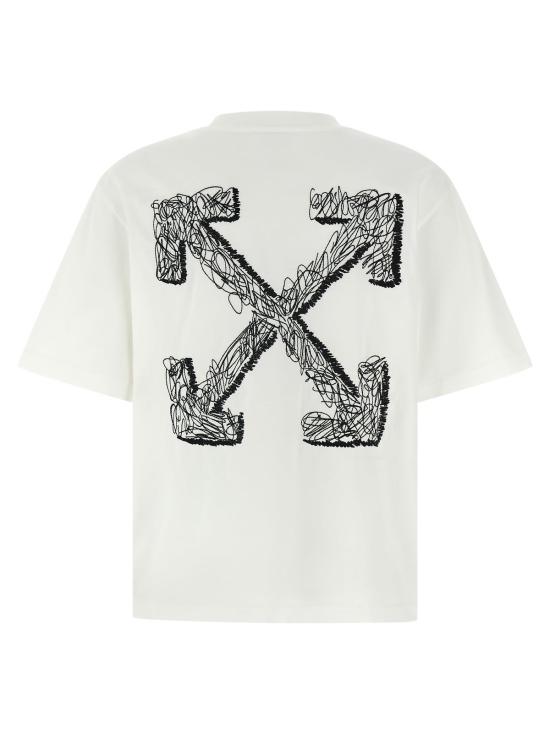  오프화이트 탑 스크리블 애로우 스케이트 티셔츠 화이트/블랙 - OFF WHITE