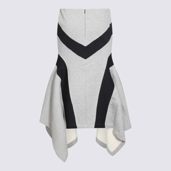  디 아티코 롱 스커트 아티코 비대칭  그레이 멜란지 + 블랙 - THE ATTICO